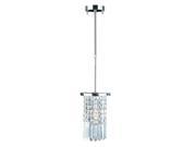 Torrent Collection 1 light Chrome Finish and Clear Crystal Round Mini Pendant Light