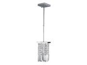 Torrent Collection 1 light Chrome Finish and Clear Crystal Square Mini Pendant Light