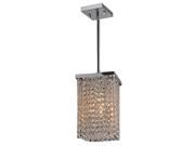 Prism Collection 1 light Chrome Finish and Clear Crystal Mini Pendant Light