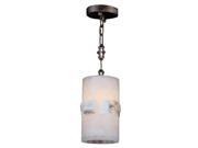 Pompeii Collection 1 light Flemish Brass Finish and Natural Quartz Square Mini Pendant Light