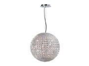 Pluto Collection 12 Light Chrome Finish and Clear Crystal Globe Pendant CLEARANCE