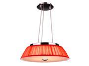 Alice Collection 6 Light Chrome Finish LED Pendant Light with Red String Shade
