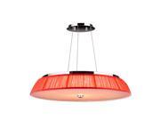 Alice Collection 21 Light Chrome Finish and Clear Crystal LED Pendant Light with Red String Shade