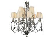 Innsbruck Collection 12 light Arm Chrome Finish and Clear Crystal with Ivory Shade Chandelier Two 2 Tier Innsbruck Collection 12 light Arm Chrome Finish and Clear Crystal with Ivory Shade Chandelier Two 2 Tier