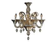 Murano Collection Venetian Style 6 light Blown Glass in Amber Finish Chandelier