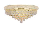 Empire Collection 4 light Gold Finish and Clear Crystal Wall Sconce Light