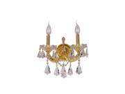 Maria Theresa Collection 2 light Gold Finish and Clear Crystal Candle Wall Sconce Light