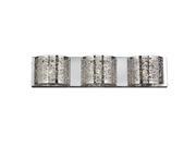 Aramis Collection 3 Light Chrome Finish and Clear Crystal LED Wall Sconce Light