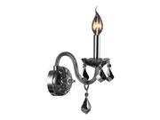 Provence Collection 1 Light Chrome Finish and Smoke Crystal Candle Wall Sconce Light
