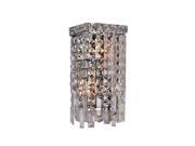 Cascade Collection 2 light Chrome Finish and Clear Crystal Wall Sconce Light