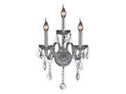 Provence Collection 3 light Chrome Finish and Clear Crystal Candle Wall Sconce Light
