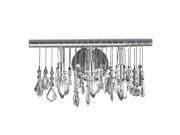 Nadia Collection 3 Light Chrome Finish and Clear Crystal Candle Wall Sconce Light