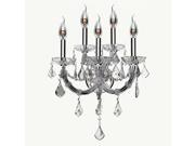 Lyre Collection 5 Light Chrome Finish and Clear Crystal Candle Wall Sconce Light CLEARANCE