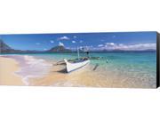Fishing boat moored on the beach Palawan Philippines by Panoramic Images Canvas Art Size 36 X 12