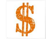 Orange Dollar Sign by Veruca Salt Canvas Art Size 34 X 34