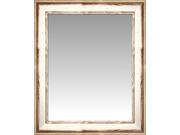 White Weathered Beachwood Wall Mirror Portrait Size 24.5 X 28.5