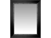 Ebony and Silver Bastion Large Wall Mirror Portrait Size 30 X 36
