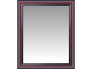 Dark Mahogany Rounded Step Front Wall Mirror Portrait Size 23.5 X 27.5