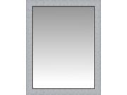 Two Toned Brushed Silver Flat Front Wall Mirror Portrait Size 25.5 X 31.5