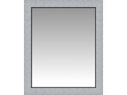 Two Toned Brushed Silver Flat Front Wall Mirror Portrait Size 23.5 X 27.5