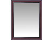 Dark Mahogany Rounded Step Front Wall Mirror Portrait Size 25.5 X 31.5