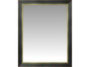 Black and Gold Academie Large Wall Mirror Portrait Size 27.75 X 33.75