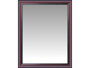 Dark Mahogany Rounded Step Front Large Wall Mirror Portrait Size 27.5 X 33.5