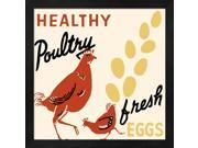 Healthy Poultry Fresh Eggs by Retro Series Framed Art Size 13.25 X 13.25