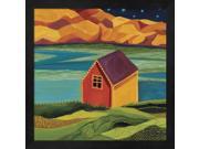 Shed At The Dock by Catherine Breer Framed Art Size 13.25 X 13.25