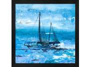 Coastal Boats in Watercolor II by Lanie Loreth Framed Art Size 13.25 X 13.25