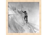 Washington Mount Rainier Guide cutting steps on ice slope near summit by Unknown Framed Art Size 13.25 X 13.25