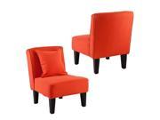 Holly Martin Purban 2pc Slipper Chairs Red Orange