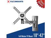 Fleximounts A19 Articulating Arms Tilt Swivel LCD LED TV Monitor Wall Mount for 10 14 19 20 21 22 24 26 32 40 TV Size
