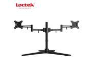 Loctek DF2D Full Motion Free Standing Dual Monitor Arm Desk Mounts Fits Most 10 27 inches Lcd screens Heavy Duty Desktop stand