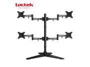 Loctek DF2Q Full Motion Free Standing Quad Monitor Arm Desk Mounts Fits Most 10 27 inches Lcd screens Heavy Duty Desktop stand