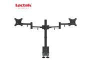Loctek D2D Dual Monitor Arm Desk Mount StandS Fits Most 10 27 inches Computer Monitor Clamping Supports 22 lbs per arm Full Motion Swing Lcd arm