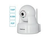 Mustcam 720P HD Wi Fi Wireless IP Camera White Wireless Baby Monitor with Pan Tilt P2P WPS IR Cut Two way Audio Motion Detection Alarm Micro SD Storag