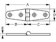 Sea Dog Line 204390 1 HINGE STRAP 3 7 8 CHR BRASS