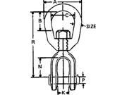 Chicago Hardware 216104 SWIVEL J E 5 16 GALV SS COTTER