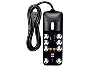 Satco BLACK 8 OUTLET SURGE PROTECTOR 91 234