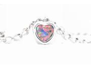 Black Opal Heart Bezel Bracelet .925 Sterling Silver Rhodium Finish [Jewelry]