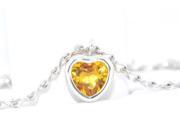1 Ct Citrine Heart Bezel Bracelet .925 Sterling Silver Rhodium Finish [Jewelry]