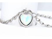 Opal Heart Bezel Bracelet .925 Sterling Silver Rhodium Finish [Jewelry]