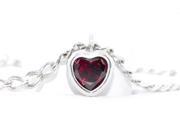 1 Ct Garnet Heart Bezel Bracelet .925 Sterling Silver Rhodium Finish [Jewelry]