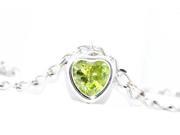 1 Ct Peridot Heart Bezel Bracelet .925 Sterling Silver Rhodium Finish [Jewelry]