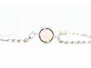 Pink Opal Round Bezel Bracelet .925 Sterling Silver Rhodium Finish [Jewelry]