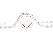 Pink Opal Heart Bezel Bracelet .925 Sterling Silver Rhodium Finish [Jewelry]