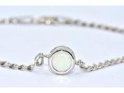 Opal Round Bezel Bracelet .925 Sterling Silver Rhodium Finish [Jewelry]
