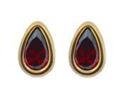 14Kt Yellow Gold Garnet Pear Bezel Stud Earrings [Jewelry]
