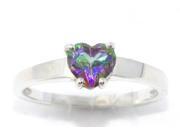 1 Ct Mystic Topaz Heart Ring .925 Sterling Silver Rhodium Finish [Jewelry]